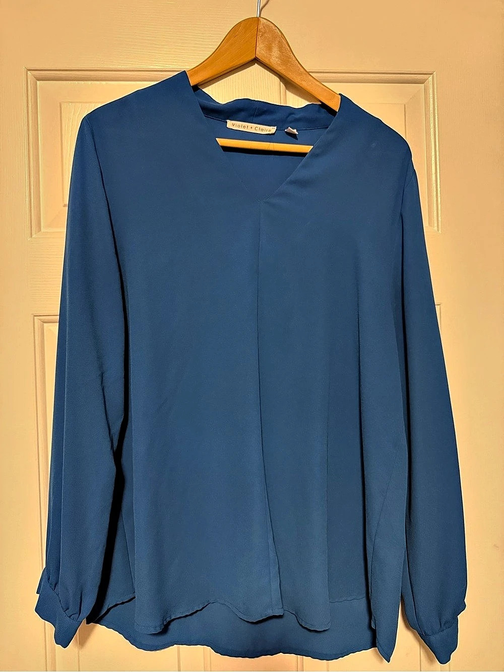 Michael Kors Long Sleeve Blouse in Blue Size Medium Like New